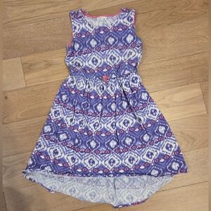 CLAIRE BELL | Sleeveless Purple Patterned High-Low Dress